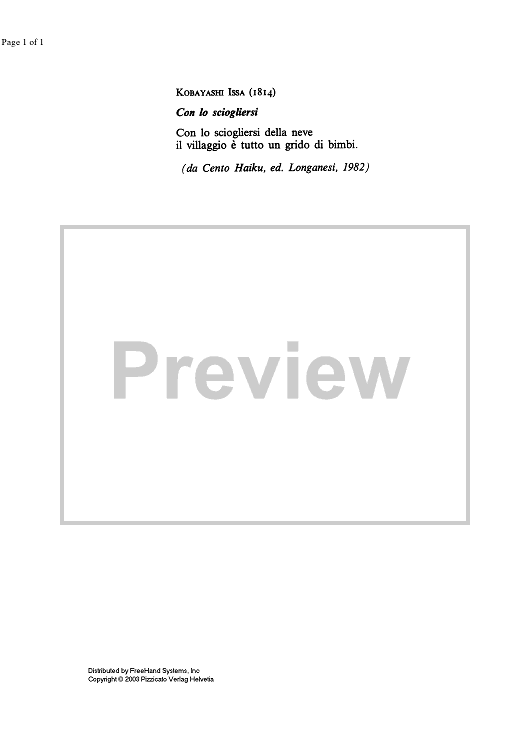 Con lo sciogliersi della neve - Lyrics