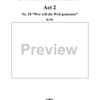 La Finta Giardiniera, Act 2, No. 20 "Wer will die Welt geniessen" (Aria) - Full Score