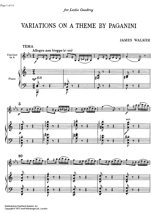 Advanced 1/1 - Variations on a theme by Paganini - Score