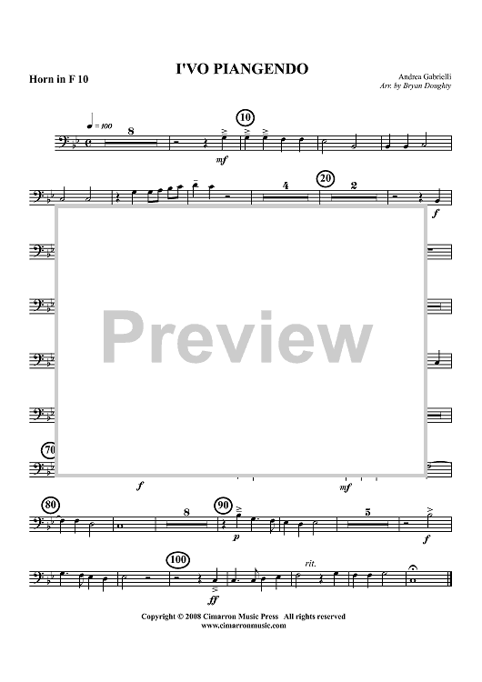 I'vo  Piangendo - Horn in F 10