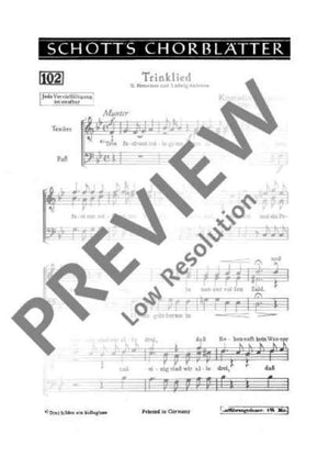Trinklied - Choral Score