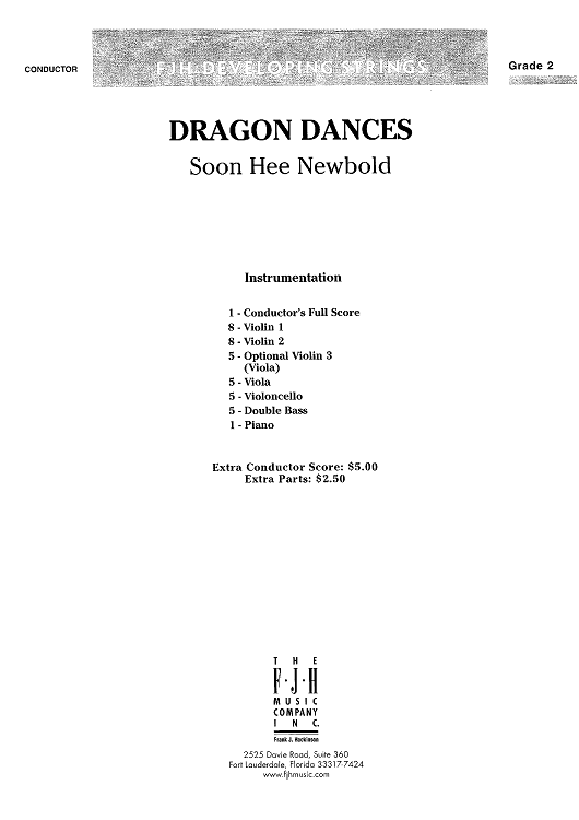 Dragon Dances - Score Cover