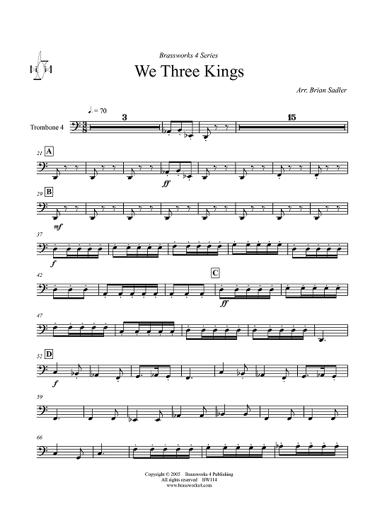 We Three Kings - Trombone 4