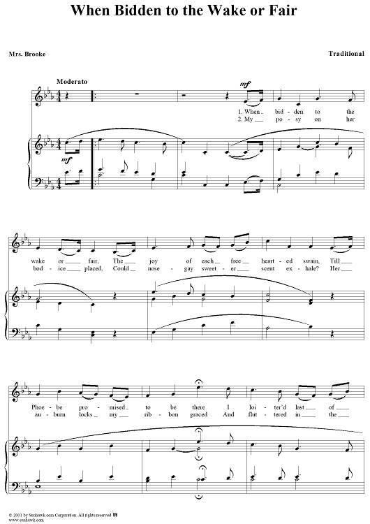 When bidden to the wake or fair