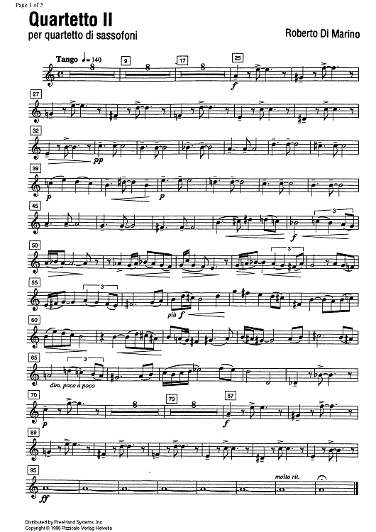 Quartetto II - E-flat Baritone Saxophone