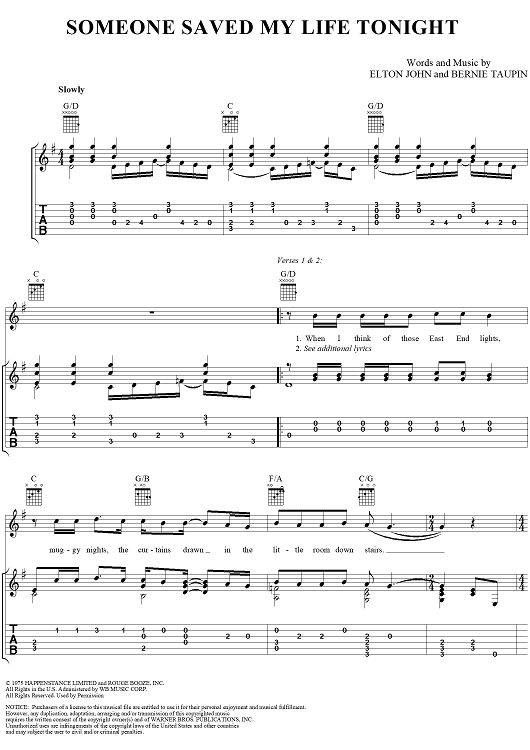 Someone Saved My Life Tonight