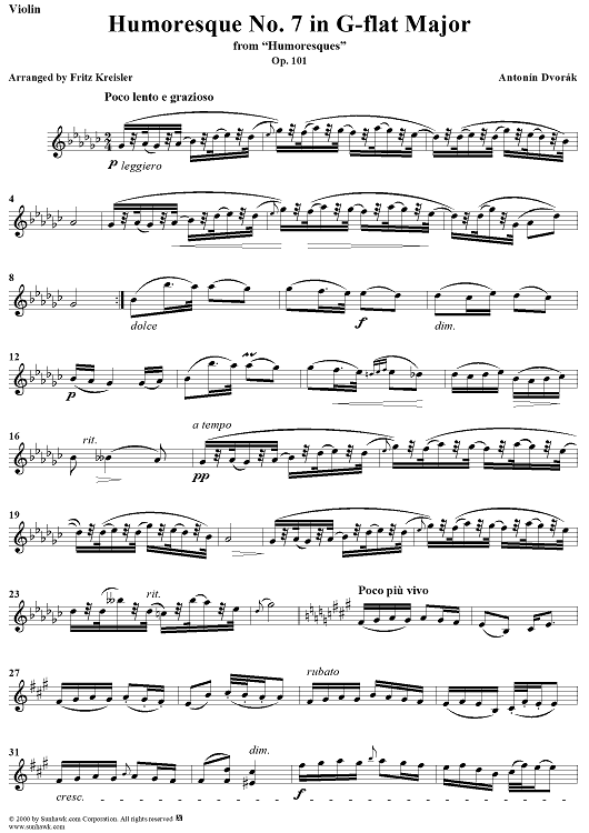 Humoresque No. 7 - Violin