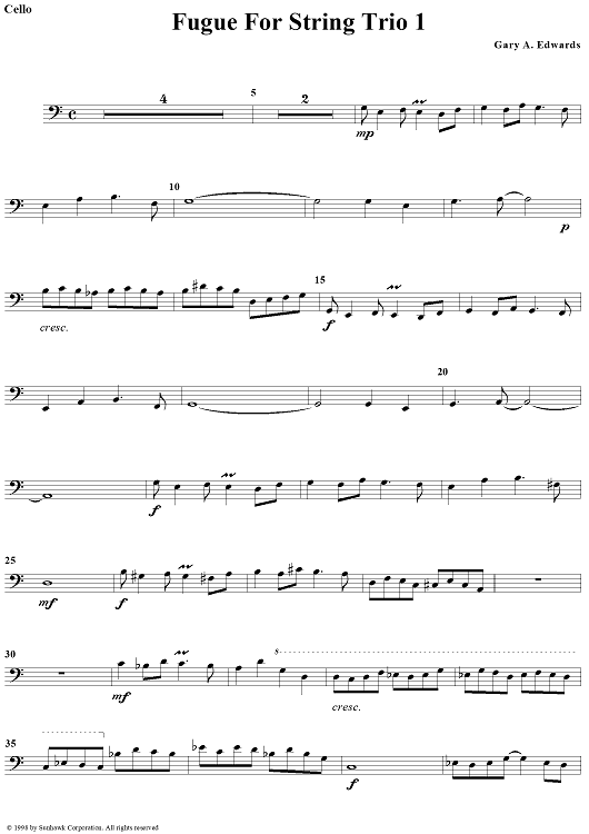 Fugue for String Trio 1 - Cello