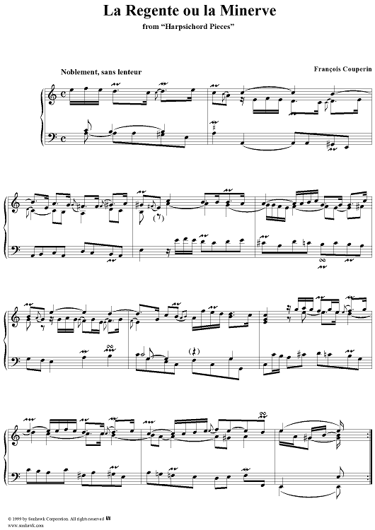 Harpsichord Pieces, Book 3, Suite 15, No. 1: La Regente ou la Minerve