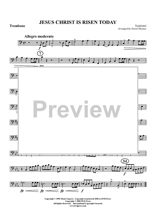 Jesus Christ is Risen Today - Trombone
