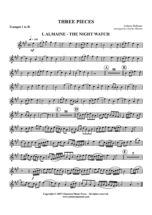 Three Pieces - Trumpet 1 in Bb
