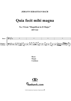Quia fecit mihi magna (Aria), No. 5 from "Magnificat in D Major"