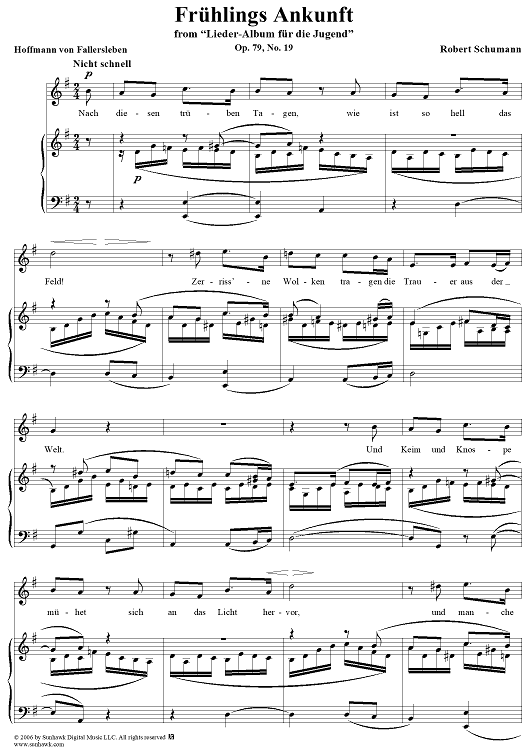 Frühlings Ankunft, No. 19, Op. 79