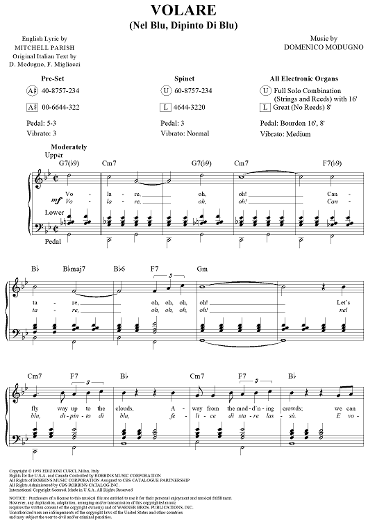 Volare (Nel Blu, Dipinto Di Blu)