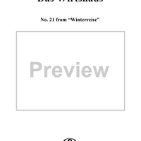 Winterreise (Song Cycle), Op.89, No. 21 - Das Wirtshaus, D911 - No. 21 from "Winterreise"  Op.89