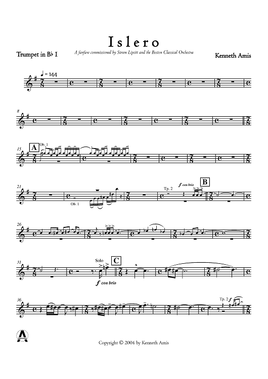 Islero - Trumpet 1 in B-flat