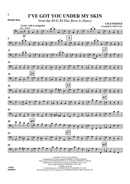 I've Got You Under My Skin - from the M-G-M film Born to Dance - Double Bass