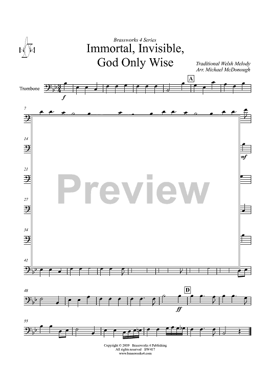 Immortal, Invisible, God Only Wise - Trombone