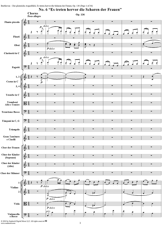 Es treten hervor die Scharen der Frauen, No. 6 from "Der glorreiche Augenblick", Op. 136 - Full Score