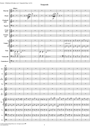 Temporale: Storm Music, No. 18 from "Il Barbiere di Siviglia" - Full Score