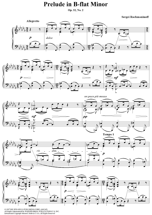 Prelude in B-flat Minor, Op. 32, No. 2