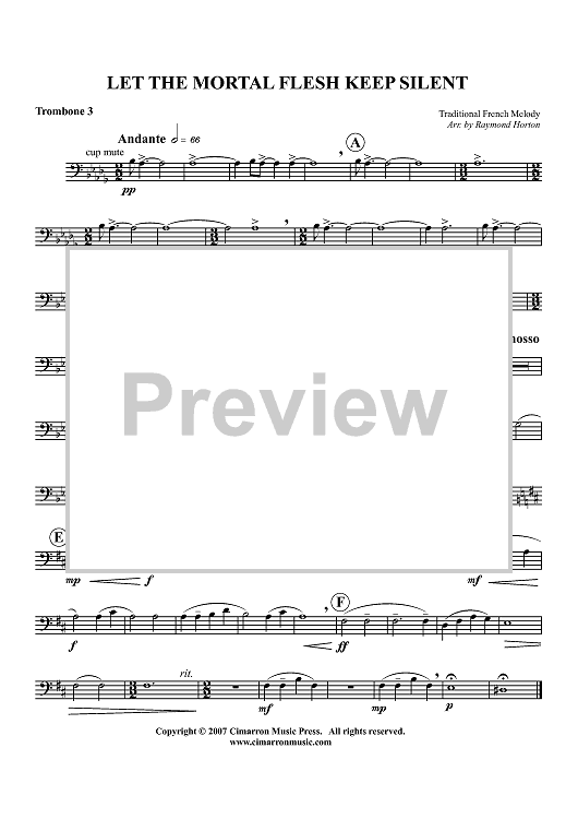 Let All Mortal Flesh Keep Silent - Trombone 3