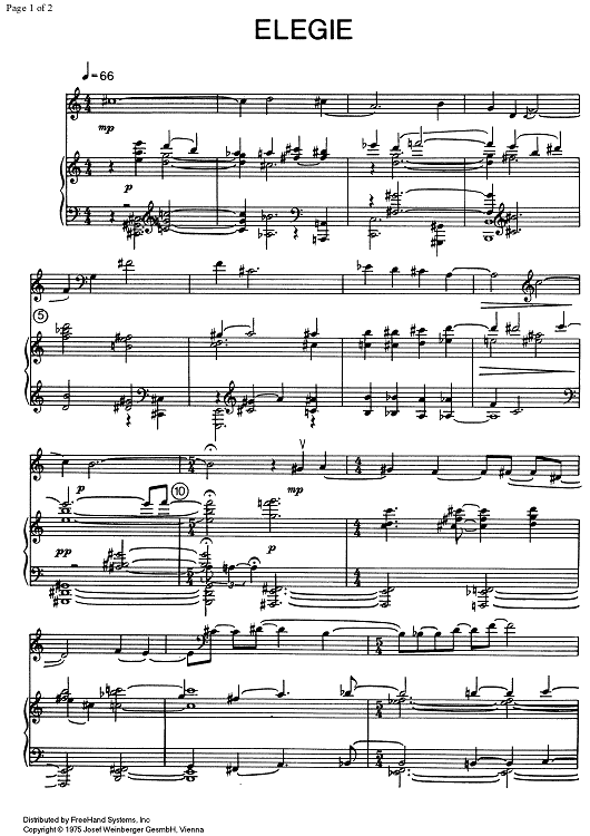 Elegie - Score