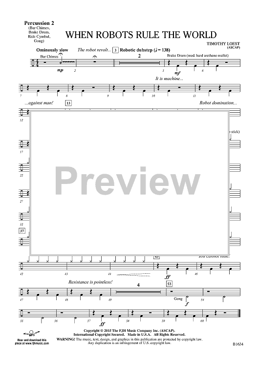 When Robots Rule the World - Percussion 2