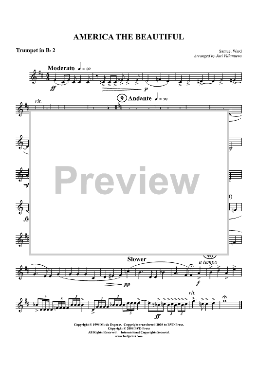 America the Beautiful - Trumpet 2