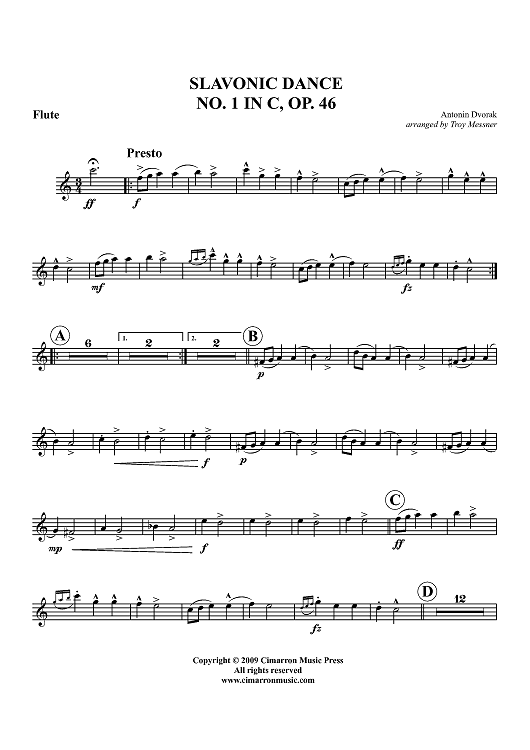 Slavonic Dance NO. 1 In C, Op.46 - Flute