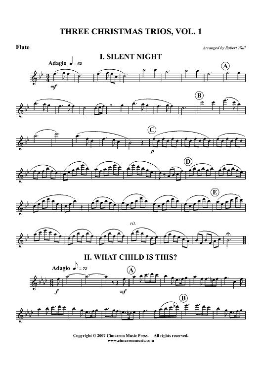 Three Christmas Trios, Vol 1 - Flute