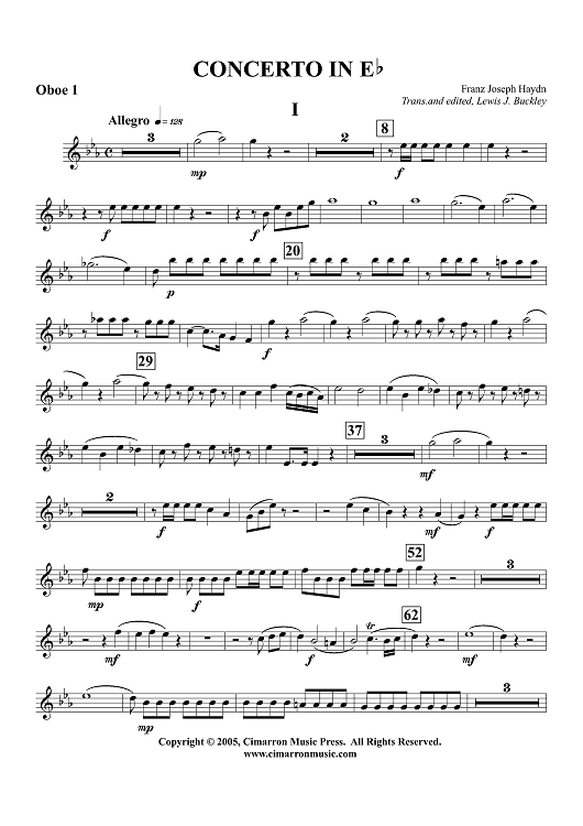 Concerto in E-flat - Oboe 1