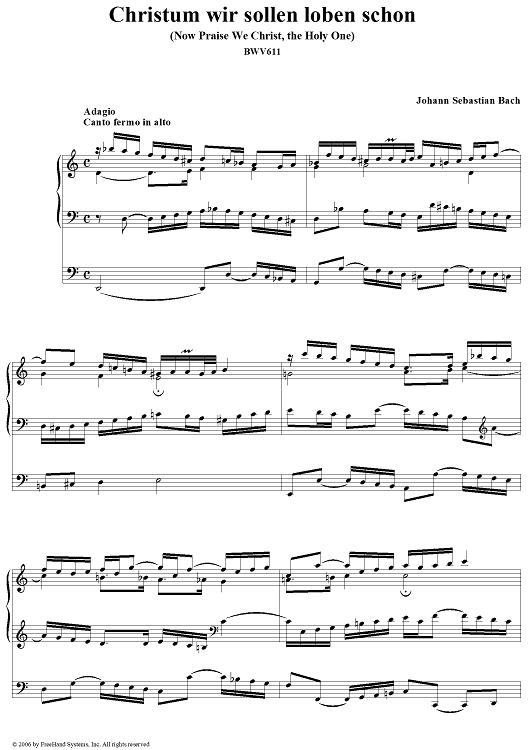 Christum wir sollen loben schon (Now Praise We Christ, the Holy One), No. 13 (from "Das Orgelbüchlein"), BWV611