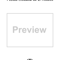 Violin Sonata in E Minor, K60 - Piano Score