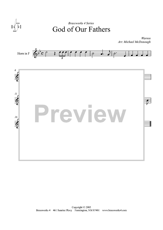 God of Our Fathers - Horn in F