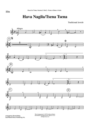 Hava Nagila/Tsena Tsena - Part 2 Flute, Oboe or Violin