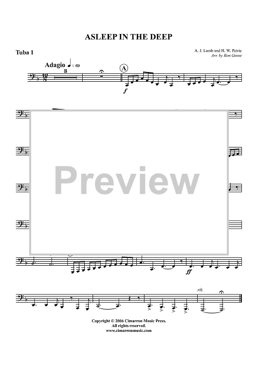 Asleep in the Deep - Tuba 1