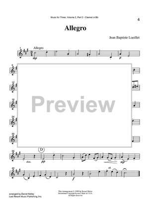 Allegro - Part 2 Clarinet in Bb