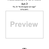 "Se di regnar sei vago", No. 21 from "Mitridate, rè di Ponto", Act 3, K74a (K87) - Full Score