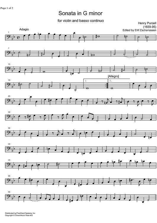 Sonata G Major - Bass