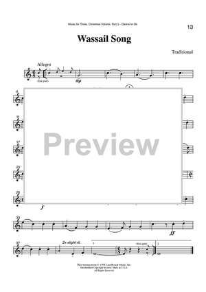 Wassail Song - Part 2 Clarinet in Bb