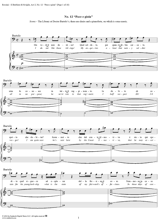 Recitative and Duettino: Pace e gioia, No. 12 from "Il Barbiere di Siviglia"