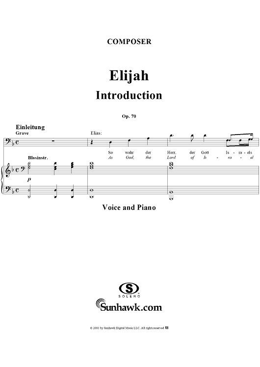 Introduction - From "Elijah", op. 70