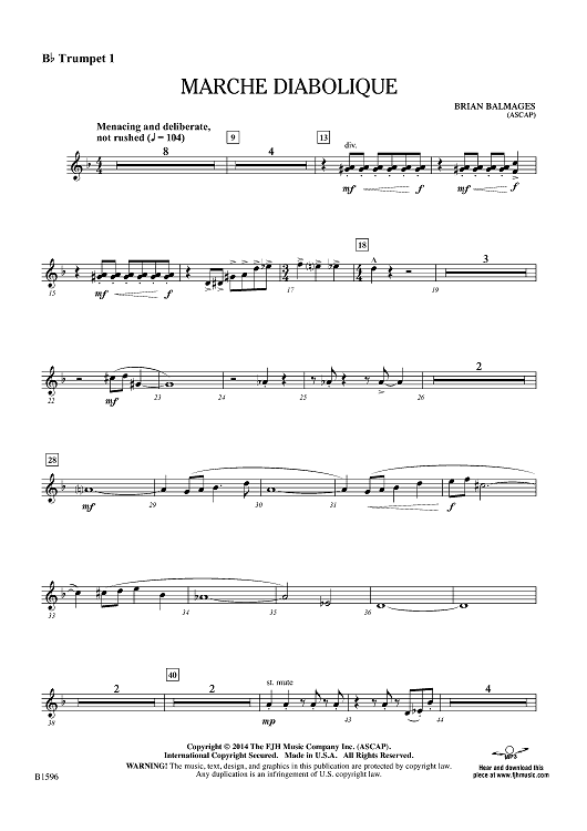 Marche Diabolique - Bb Trumpet 1