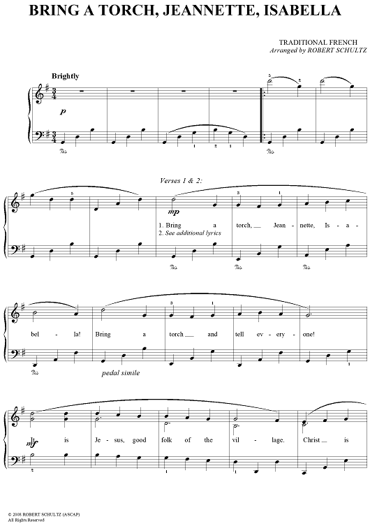 Bring a Torch, Jeannette, Isabella