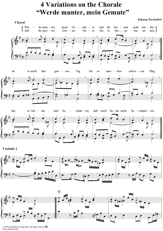 4 Variations on the Chorale "Werde munter, mein Gemüte"