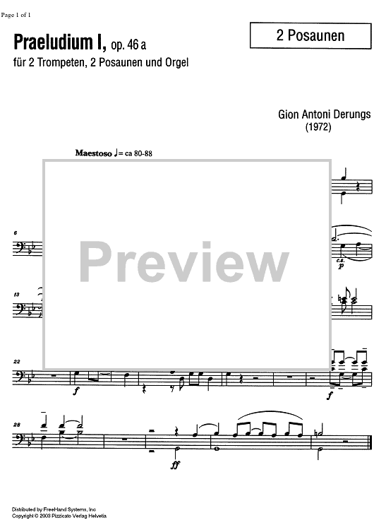 Praeludium I Op.46a - Trombone 2