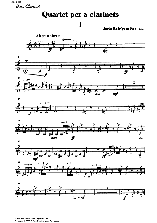 Clarinet quartet - Bass Clarinet