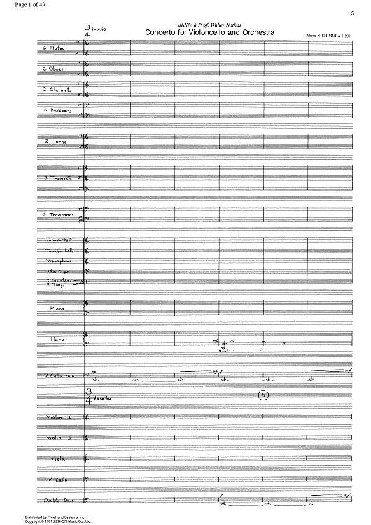 Concerto for Violoncello and Orchestra - Full Score