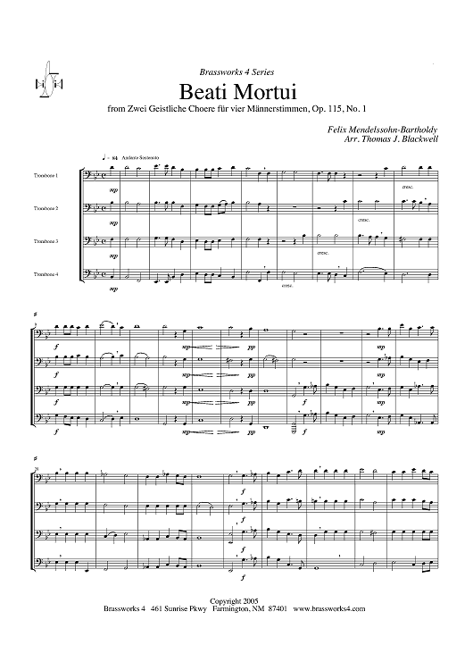 Beati Mortui - Score